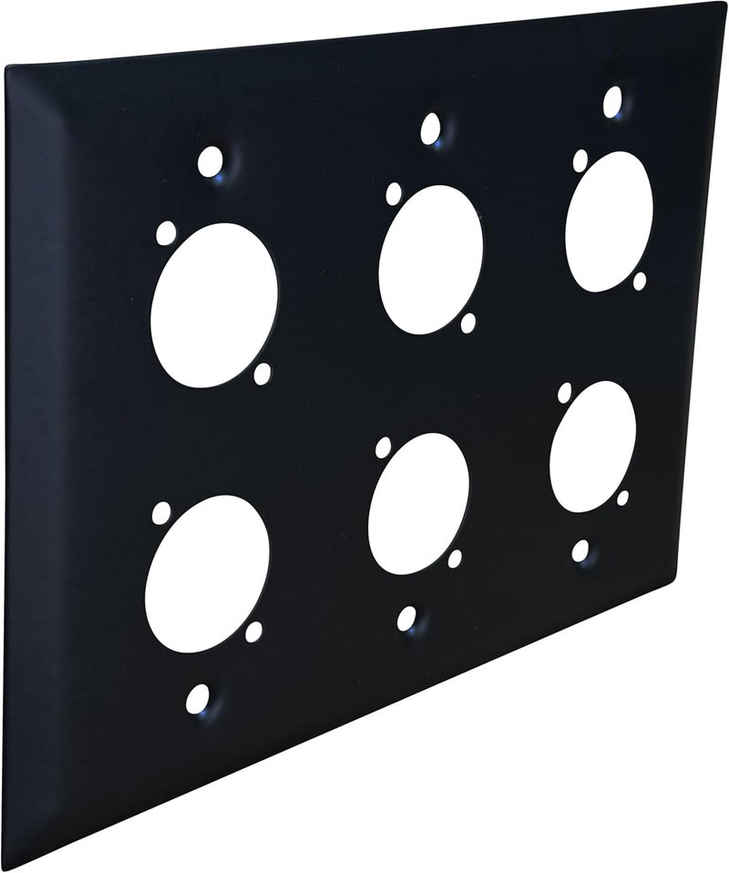 DIYTECH XLR Wall Plate Blank, Panel Combo - Perfect for Professional Audio Setups in Studios, Theaters, and Conference Rooms - Easy to Install and Durable Design (6 Port Black) - Image 3